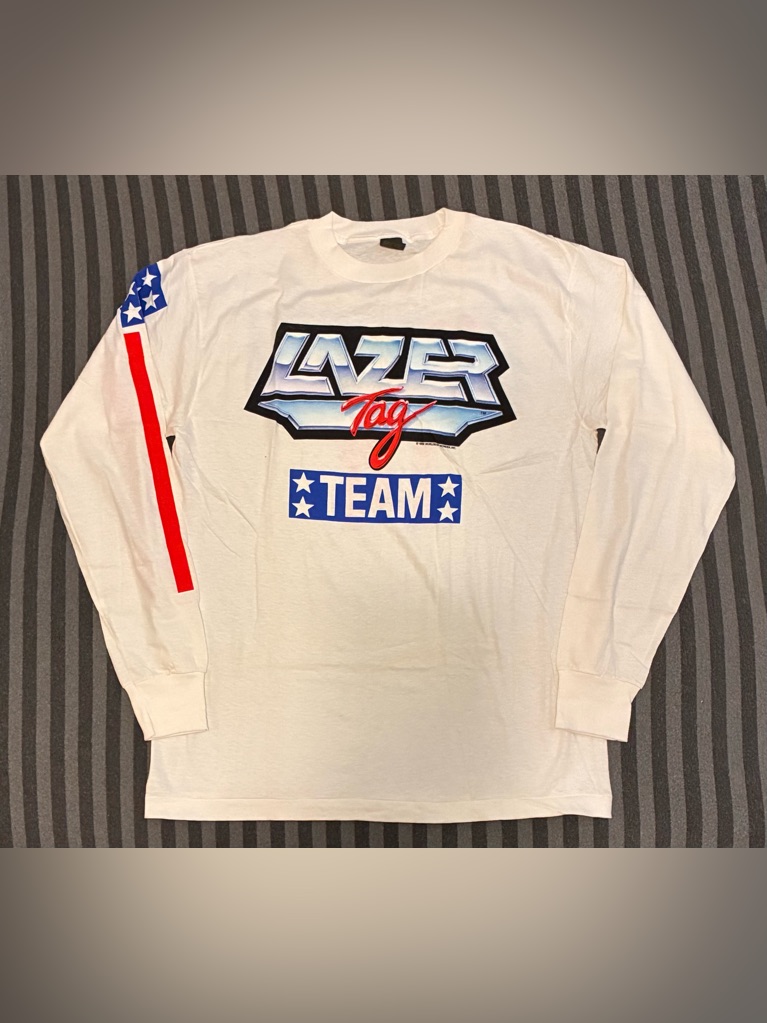 Mint! Nwot! Vtg 80s Lazer Tag Usa 1986 Long Sleeve T-Shirt White Size Xl